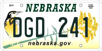 NE license plate DGD241