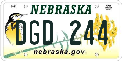 NE license plate DGD244