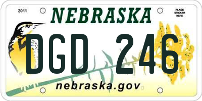 NE license plate DGD246