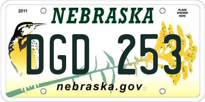NE license plate DGD253