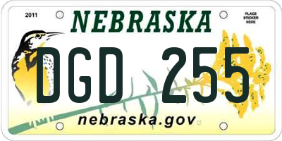 NE license plate DGD255