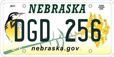 NE license plate DGD256