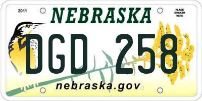 NE license plate DGD258