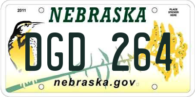 NE license plate DGD264