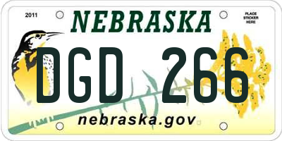 NE license plate DGD266