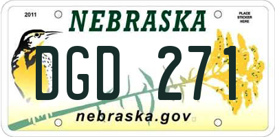 NE license plate DGD271