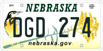 NE license plate DGD274