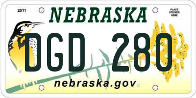 NE license plate DGD280