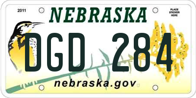 NE license plate DGD284