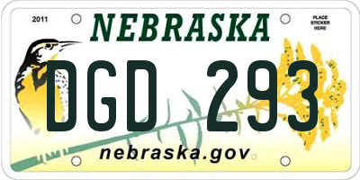 NE license plate DGD293
