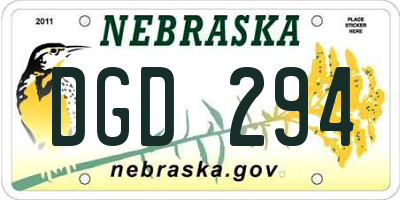 NE license plate DGD294