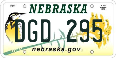 NE license plate DGD295