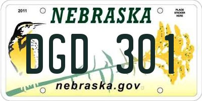 NE license plate DGD301