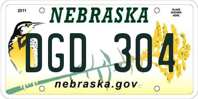 NE license plate DGD304
