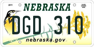 NE license plate DGD310