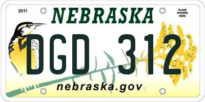 NE license plate DGD312