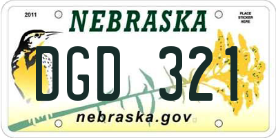 NE license plate DGD321
