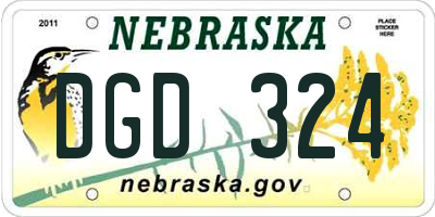 NE license plate DGD324