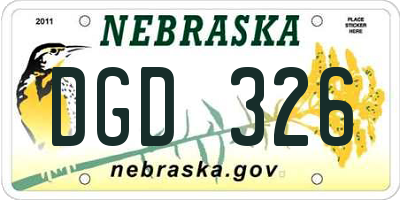 NE license plate DGD326