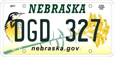 NE license plate DGD327