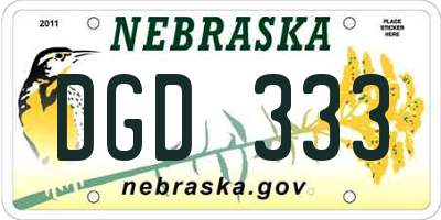 NE license plate DGD333