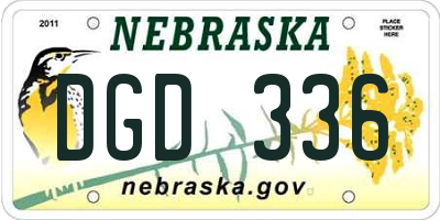 NE license plate DGD336