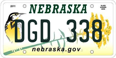 NE license plate DGD338