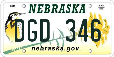 NE license plate DGD346