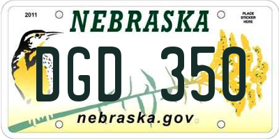 NE license plate DGD350