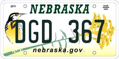 NE license plate DGD367