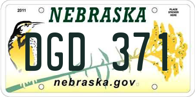 NE license plate DGD371