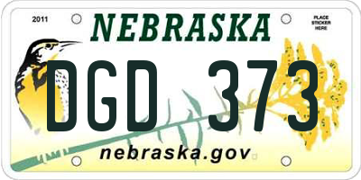 NE license plate DGD373