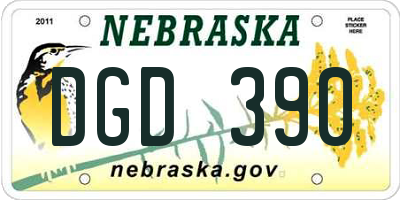 NE license plate DGD390