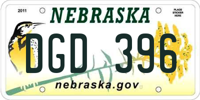 NE license plate DGD396