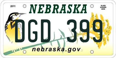 NE license plate DGD399
