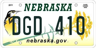 NE license plate DGD410