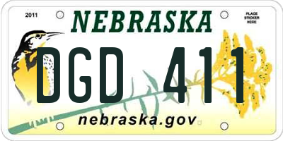 NE license plate DGD411