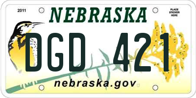NE license plate DGD421