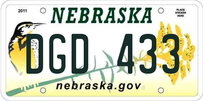 NE license plate DGD433