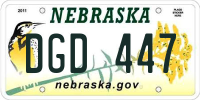 NE license plate DGD447