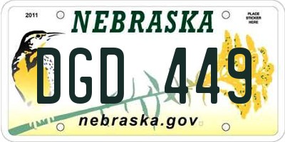 NE license plate DGD449