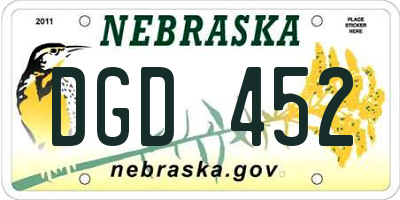 NE license plate DGD452