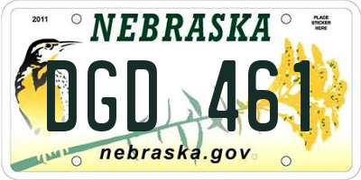 NE license plate DGD461