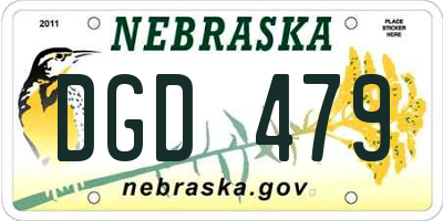 NE license plate DGD479