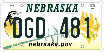 NE license plate DGD481