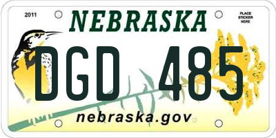 NE license plate DGD485