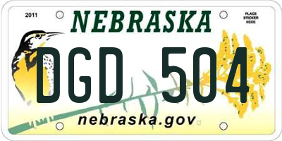 NE license plate DGD504