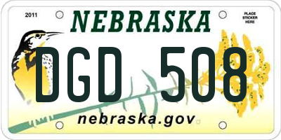 NE license plate DGD508