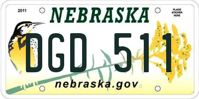 NE license plate DGD511