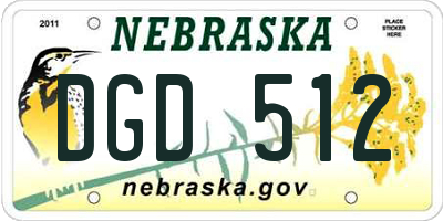 NE license plate DGD512